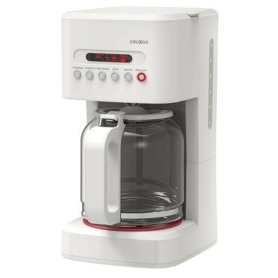CRUXGG 14 Cup Programmable Coffee Maker with Customizable Brew Strength - Snow