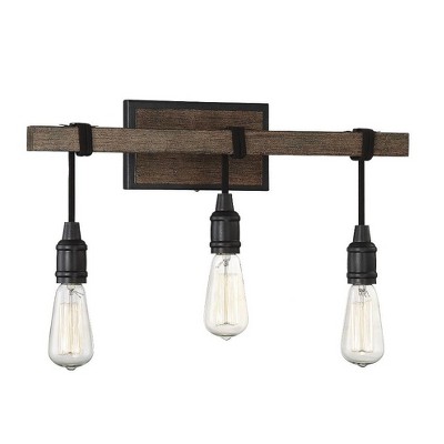 Durango Nickel 3-Light Rustic Industrial Vanity Fixture