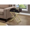 Monarch Specialties Accent Table Side End Nightstand Lamp Storage Drawer Living Room Bedroom Metal Laminate Brown Gold Contemporary Modern - 4 of 4