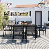 7-Piece Outdoor Patio Dining Set, Steel Table with 6 Chairs, Weather-Resistant Garden Furniture for Backyard, Deck and Balcony - ModernLuxe - 2 of 4