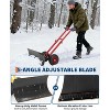 29" Snow Shovel with Wheels, Heavy Duty Steel Snow Pusher Shovel with Adjustable Handle and 5-Position Angled Blade for Driveway - 4 of 4