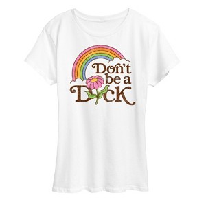 Women's - Instant Message - Rainbow Don't Be A D-ck Short Sleeve Graphic T-Shirt - 1 of 4
