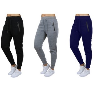 Galaxy Pro Star Women's Modern Fit  Fleece Lined Joggers-3 Pack - 1 of 4