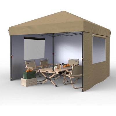 10'x10' Pop Up Canopy – Waterproof, UV-Resistant with Center Lock and 3 Sidewalls, perfect for picnics, camping, beach tents, and outdoor gatherings