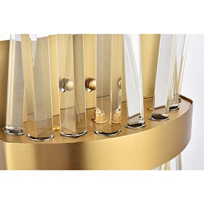 Satin Gold and Crystal 2-Light Dimmable Vanity Sconce
