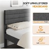 VINGLI Bed Frame with Headboard,Upholstered Platform Bed with Adjustable Headboard,Heavy Duty Slats Support,No Box Spring Needed, Dark Gray - 4 of 4