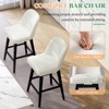 AMERLIFE Counter Bar Stools Set of 2, White Boucle Upholstered, Swivel with Back, 26" Seat - 4 of 4