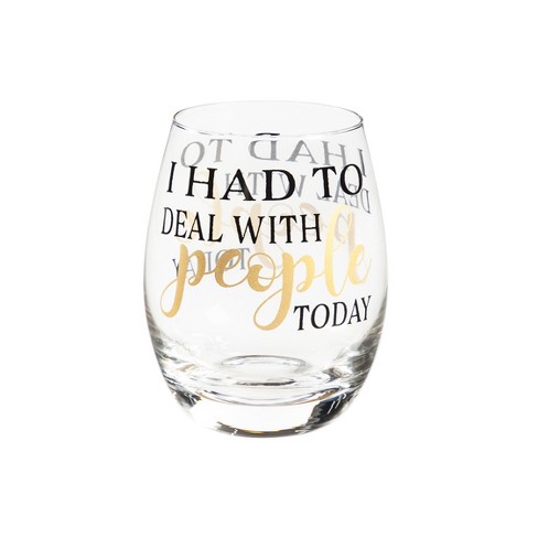 Fifth Avenue Medallion Stemless Wine Crystal Glass Set Of 6, 17 Oz, Various  Etched Patterns, Texture Goblet Cups, Stemless Goblets For Wine : Target