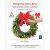 24" Pre-Lit Christmas Wreath with 50 LED Lights, Timer, Pine Cones, Red Berries & Holly Leaves - 2 of 4