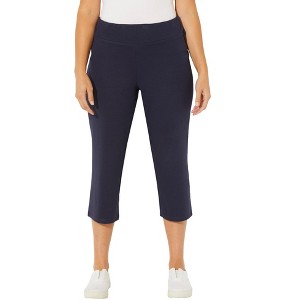 Catherines Women's Plus Size Yoga Capri - 1 of 4