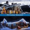 Itopfox 32.8ft 400 LED Icicle String Lights 8 Lighting Modes Waterproof Curtain Fairy Lights for Outdoor Indoor Christmas Decor 1 Pack - 2 of 4