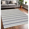 HomeRoots 5' X 8' Blue And Ivory Striped Dhurrie Hand Woven Stain Resistant Area Rug - 2 of 4