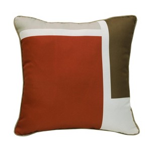 Outdoor Decor by Commonwealth Ruby Red Outdoor Mondrian  Pillow Cover 18" x 18" Red (Cover Only) - 1 of 4