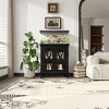 ORRD 20 Gallon Fish Tank Stand with Power Outlets, Farmhouse Aquarium Stand with Storage Cabinet & Adjustable Shelves, Black - 3 of 4