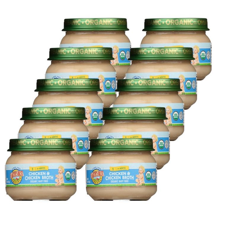 Earth's Best Organic Chicken and Chicken Broth Baby Food 4+ Months - Case of 10/2.5 oz, 1 of 7
