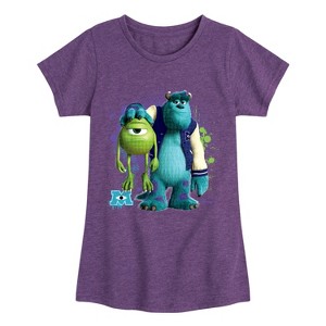 Girls' - Disney - Mike And Sully Fitted Short Sleeve Graphic T-Shirt - 1 of 4