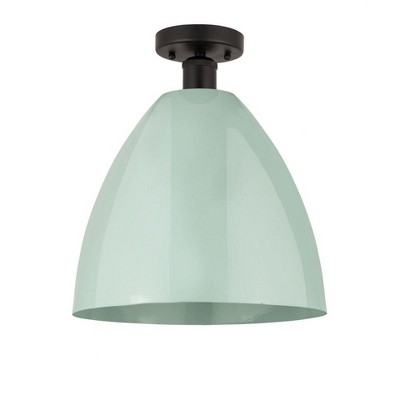 Plymouth Dome - 1 Light Semi-Flush Mount In Industrial Style-14.75 Inches Tall and 12 Inches Wide