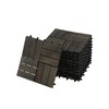 Dolonm 10-Pack Dark Brown Acacia Deck Tiles - 12"x12" Anti-Slip, Waterproof for Poolside/Patio, DIY in 30 Mins - 2 of 4