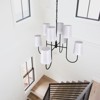 PAKOKULA 8-Light Matte Black Sputnik Chandelier with White Fabric Shade for Living Room Bedroom - 4 of 4