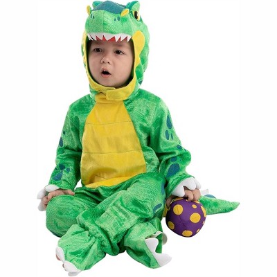 Joyfy Kids Dinosaur Halloween Jumpsuit with Hood Costume, T-Rex Full Body Outfits with Plush Egg for Boys Girls Dress Up Party