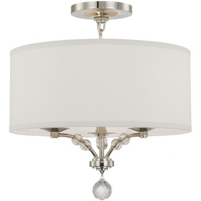Crystorama Lighting Mirage 3 - Light Semi-Flush Mount in  Polished Nickel
