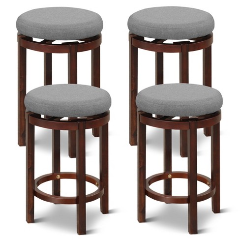 Tangkula Set Of 2 Swivel Bar Stool Kitchen Kitchen Island Stool Pub Cafe W Cushion Gray Target