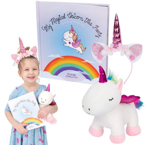 Unicorn Gift Box for Girls Unicorn Plush Pet Toy Play Purse for 3 4 5 6  Years Old Girls Birthday Gifts Pretend Play Makeup Unicorn Stuffed Animal  for