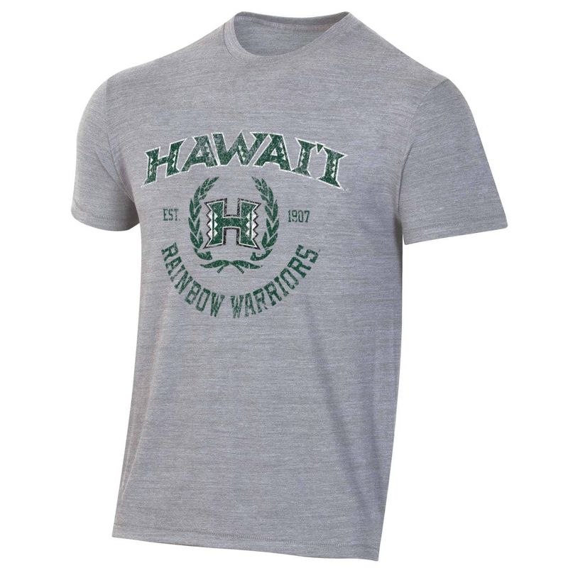 NCAA Hawaii Rainbow Warriors Men&#39;s Gray Triblend T-Shirt, 1 of 4