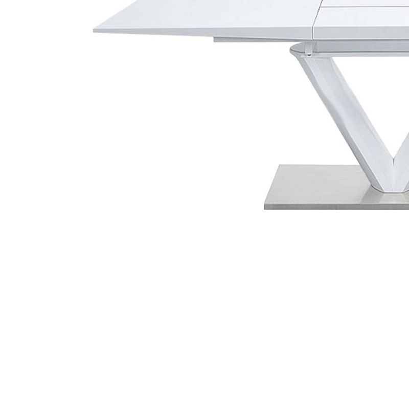 86.61&#34; Gallegos Dining Table White High Gloss Finish - Acme Furniture, 6 of 11