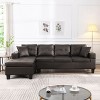 NicBex L-Shaped Convertible Sectional Sofa with Chaise and 2 Cup Holders for Living Room,Apartment,Office,Brown - 2 of 4