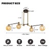 Ludomide 4-Light Modern Black And Gold Chandelier, Semi Flush Mount Adjustable Ceiling Light Fixture For Dining Room,Living Room, Kitchen, Bedroom - 3 of 4