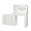 GDFStudio Elda Modern 8-Drawer Dresser with Mirror and Open Shelves, White - 2 of 4