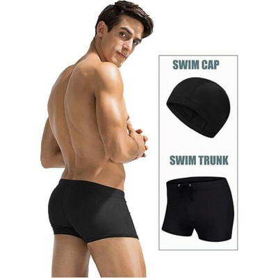 COOFANDY Men's Swimsuit Camo Quick Dry Mens Swimming Shorts Trunks with Pockets Black M — фото 3