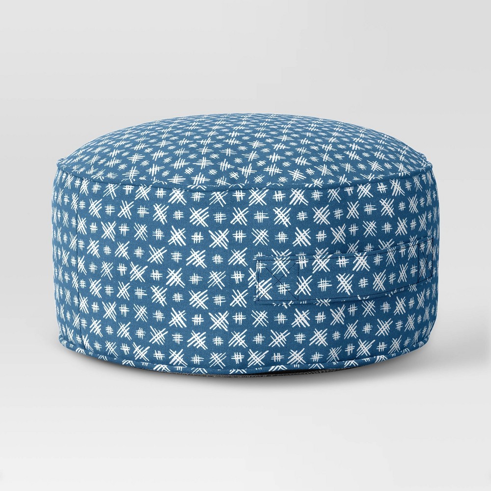 Floor Cushion Crosshatch - Navy - Sun Squad