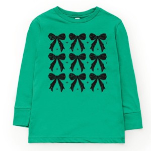 The Juniper Shop Coquette Black Bows Collage Distressed Youth Long Sleeve Tee - 1 of 4