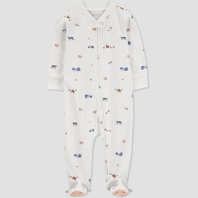 Image of Carter's Just One You® Baby Farm Animals Sleep N' Play - White 6M