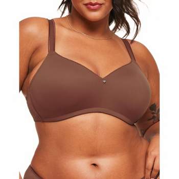 Curvy Couture Women's Solid Sheer Mesh Full Coverage Unlined Underwire Bra  Chocolate 38c : Target