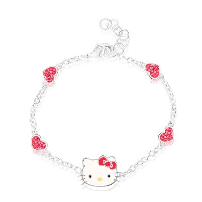 Sanrio Hello Kitty Officially Licensed Authentic Silver Plated Charm  Bracelet - 8