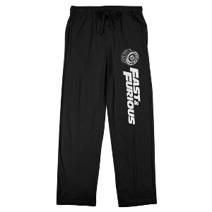 Fast & Furious Wheel Logo Men's Black Sleep Pajama Pants - 1 of 4