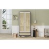 Vynxaria 70.8" Tall Boho Armoire with Rattan Doors & Drawer for Stylish Storage - 4 of 4