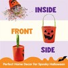 Joyfy 2 pcs Halloween Orange Pumpkin Candy Bucket, Black Reusable Bat Trick or Treat Goody Tote Bags, Portable Felt Baskets for Kids Party Favors - 3 of 4