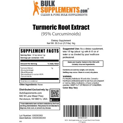 BulkSupplements Turmeric Extract (95% Curcuminoids) Powder