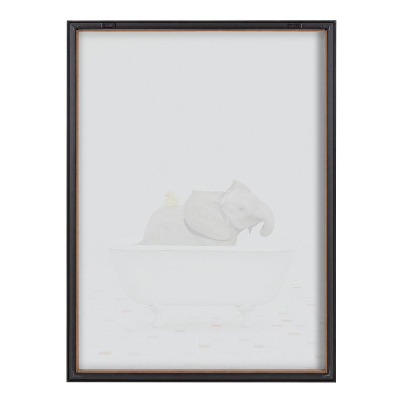 18&#34; x 24&#34; Blake Baby Elephant Bath Time with Rubber Ducky Framed Printed Glass Gray - Kate &#38; Laurel All Things Decor, 4 of 6