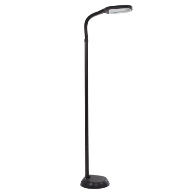 Hastings Home Gooseneck Daylight CFL Floor Lamp for Reading, Working, Crafting - 72" x 9", Black