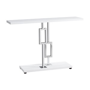 Laminate Console Table with Chrome Metal Base, Modern Narrow Accent Table for Entryway, Living Room, or Office - 1 of 4