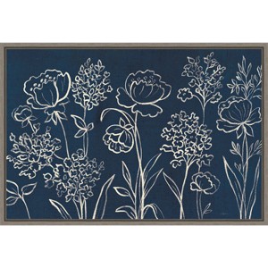 Amanti Art Indigo Floral I by Silvia Vassileva Framed Canvas Wall Art Print - 1 of 4