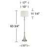 360 Lighting Karl Modern Floor Lamp Standing 63 3/4" Tall Brushed Nickel Metal White Tapered Drum Shade for Living Room House Bedroom Office Family - 4 of 4