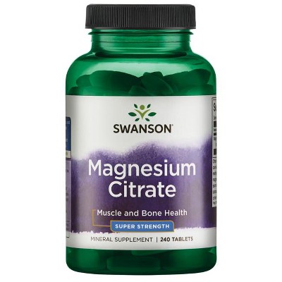 Swanson Magnesium Citrate - Super Strength 112.5 mg 240 Tabs.