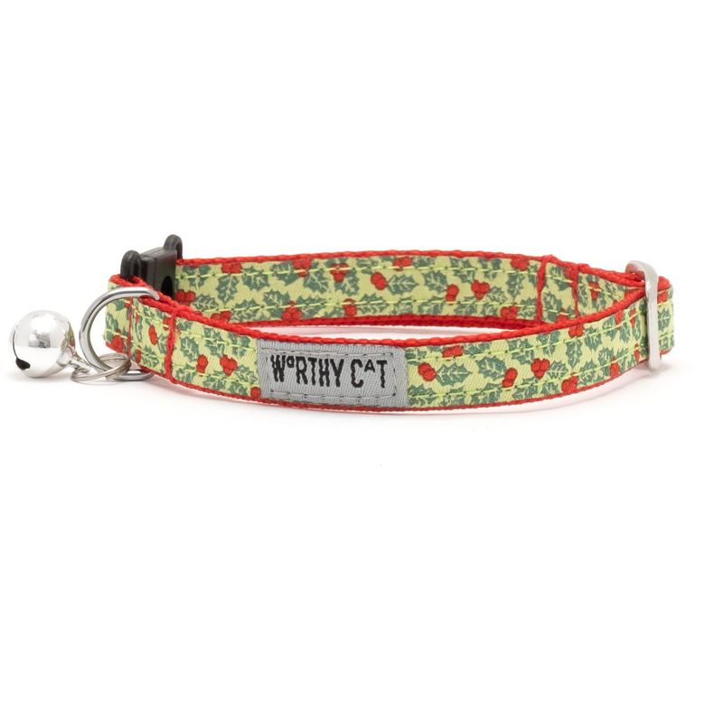 The Worthy Dog Holly Breakaway Adjustable Cat Collar - Green - One Size, 1 of 4