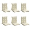 vidaXL Lowback Chair Cushions 6 pcs Cream Oxford Fabric - 3 of 4